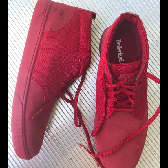 Timberland Other - TIMBERLAND MEN RED HIGH TOP SNEAKERS